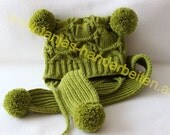 Olive Earflap Hat Knitting Pattern