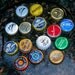 Upcycled Beer Necklace  Beer Caps Coors Light Budwieser Lost Coast Shocktop Redtail Ale Swarovski Crystal Aurora Borealis