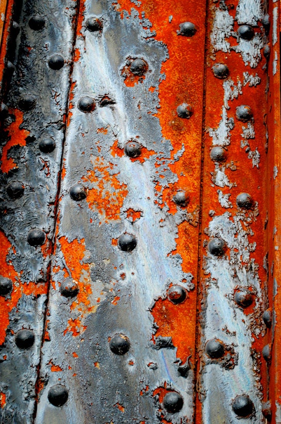 Industrial Abstract Art Photography Print - corrosion texture wall art decor "Sliced" / custom sizes and canvas wraps available