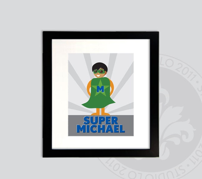 YOUR SUPER HERO print // 11x14 // Boy or Girl. Personalized Children's Art. StudioLO2011