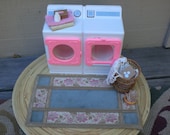 Barbie Doll House PINK LAUNDRY Day VIGNETTE Room Furniture & Accessories Washer Dryer