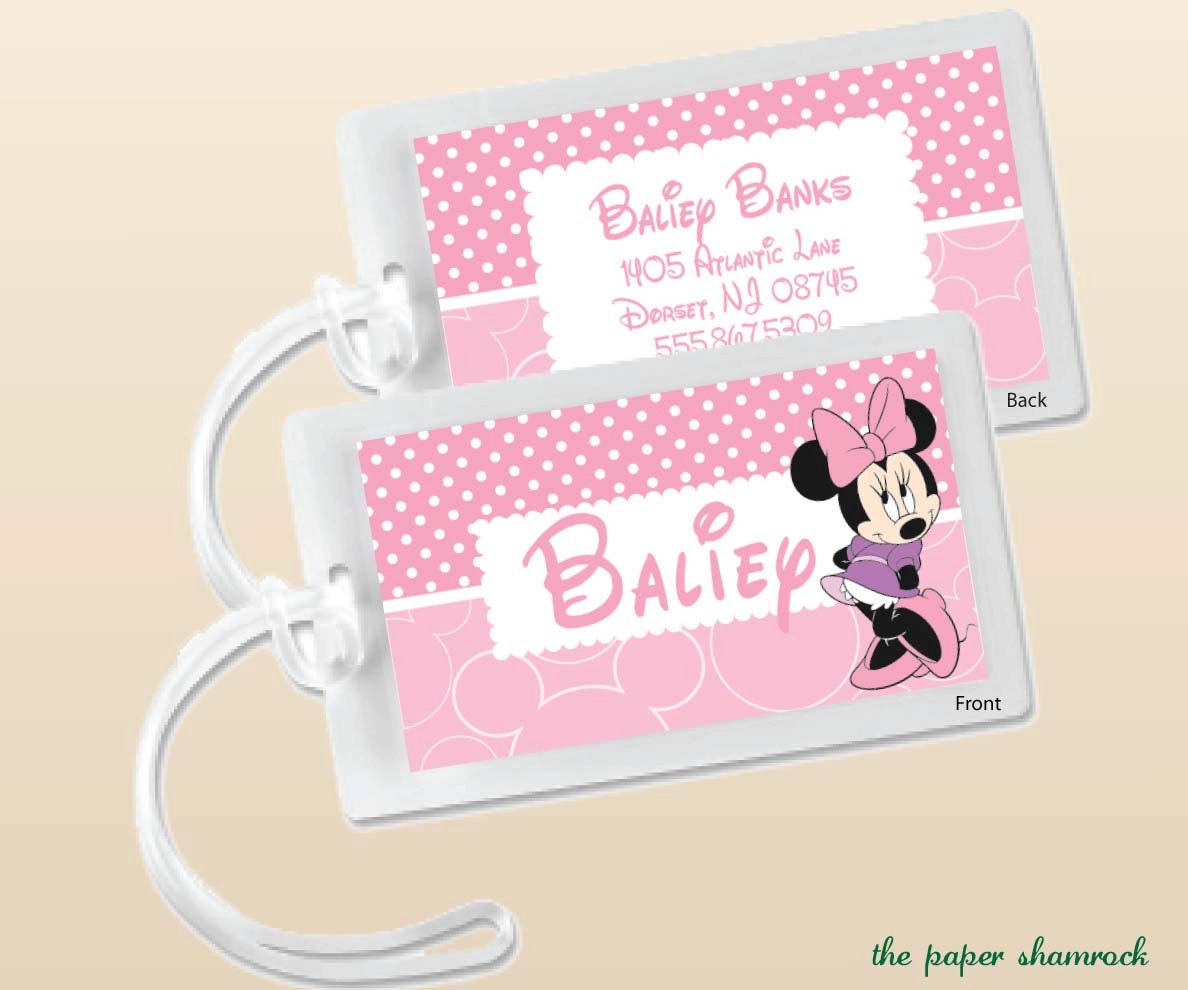 Minnie Mouse Custom Bag Tag or Luggage Tag