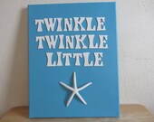 Beach House Nursery Art - Starfish Canvas - Twinkle Twinkle Little Star