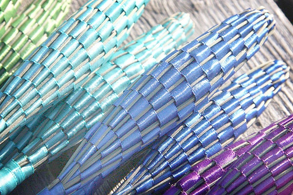 Purple Satin Ribbon - Organic French Lavender Wand - Woven from Freshly Picked Flowers - Made in Canada