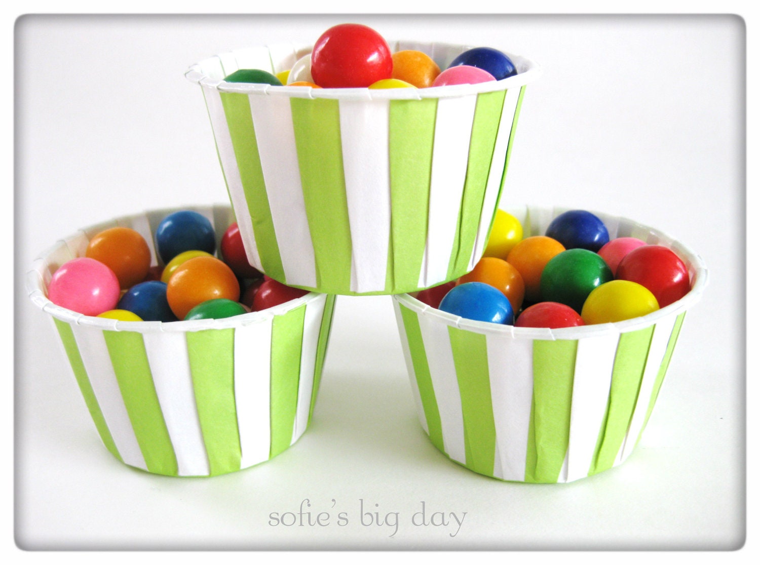 Stripe Candy Cups,Green Stripe Cups- Baking cups, Nut Cups, Ice Cream Cups-20 count Il_170x135