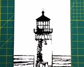 Lighthouse Hand-Cut Paper Silhouette - 8x10