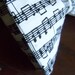 Sheet Music- Mens/Boys Adjustable Self-Tie Bow Tie in Black and White Music Note Print