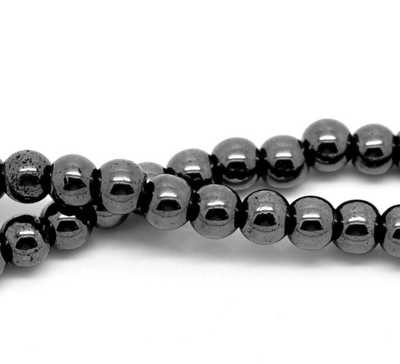 Hematite 6mm Round Loose Beads - Ships Immediately from California - B218