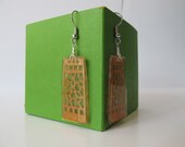 Natural cutout balsa wood earrings