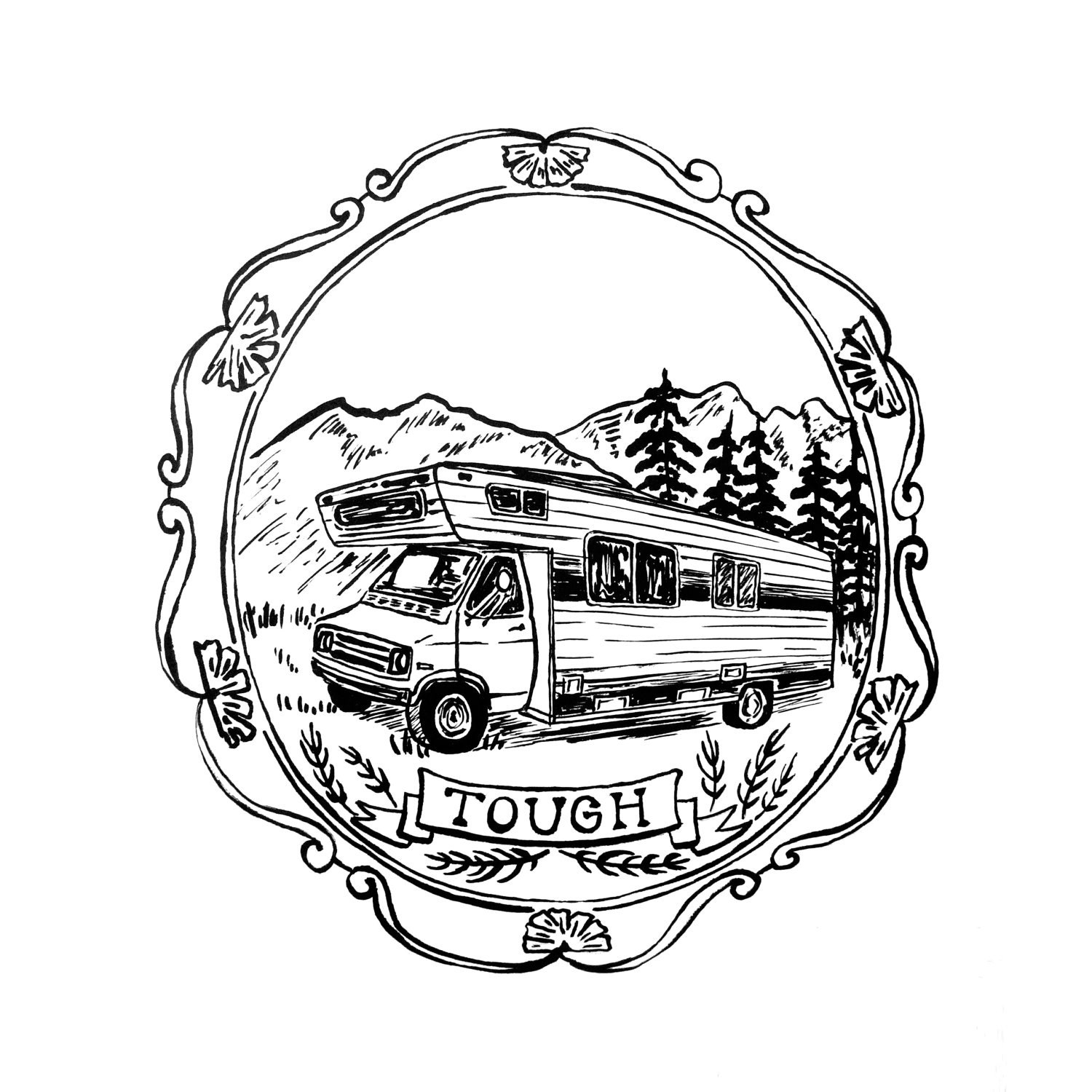 Tough RV Camper Typography Art Print, Inspirational Wall Art or Home Decor