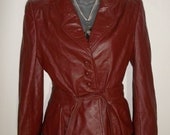 Cranberry Red Tailored Leather Jacket