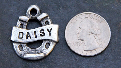 Dog Tag Small Dog ID Tiny Tag Lucky Horseshoe Pet ID Tag