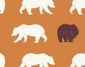 Bear Hike Orange, Camp Modern, Jay Cyn for Birch Fabrics, Organic Fabric, One Yard, 1 Yard