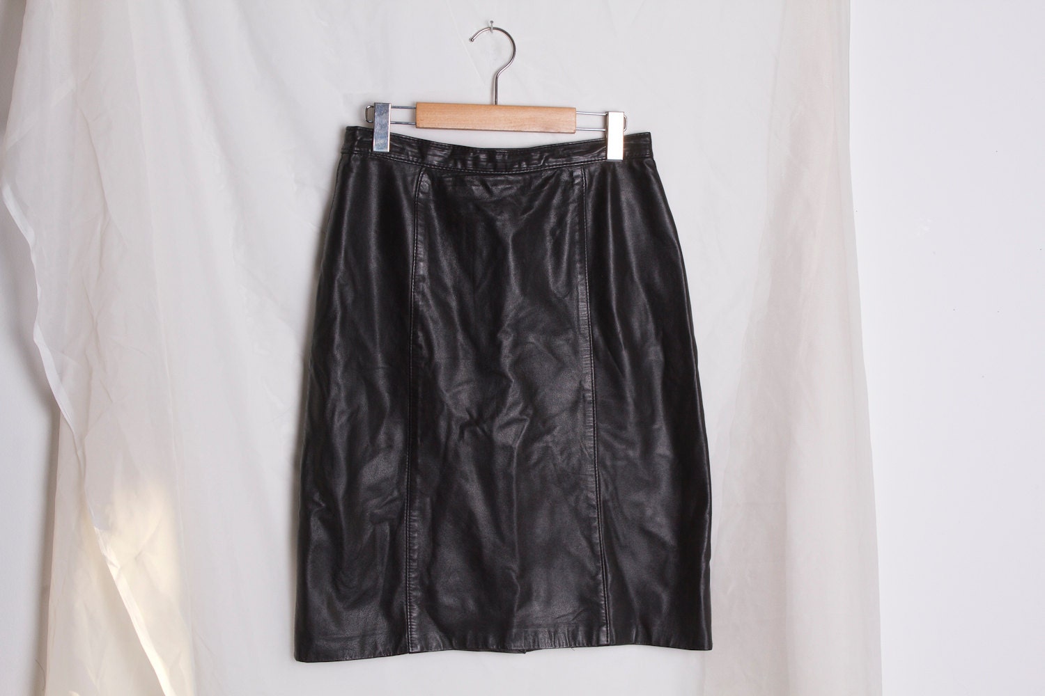 Vintage Black Leather Skirt