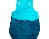 Two-tone tank in aqua and teal