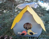 LOVE BIRD Favor Box with 3D birds- Grey and Yellow - Bachelorette Party, Bridal Shower, Wedding Reception, Birthday