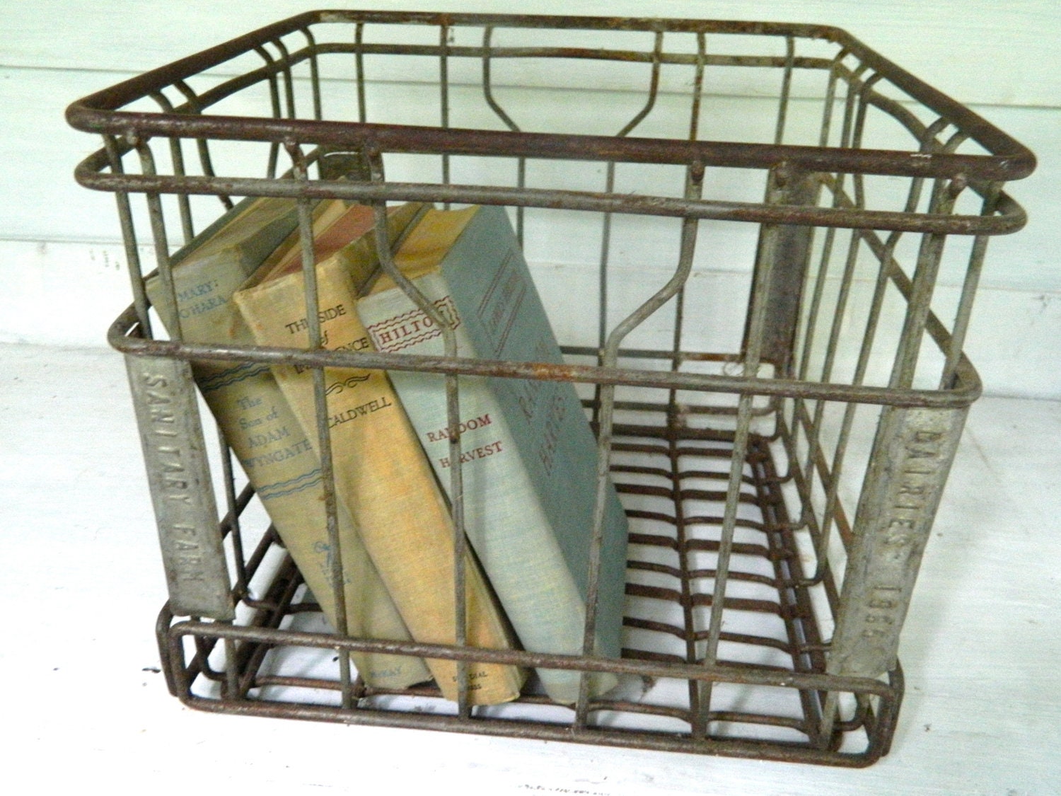 Vintage Milk Crate Metal Industrial