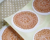 Set of 12 'Circle' handstamped Labels