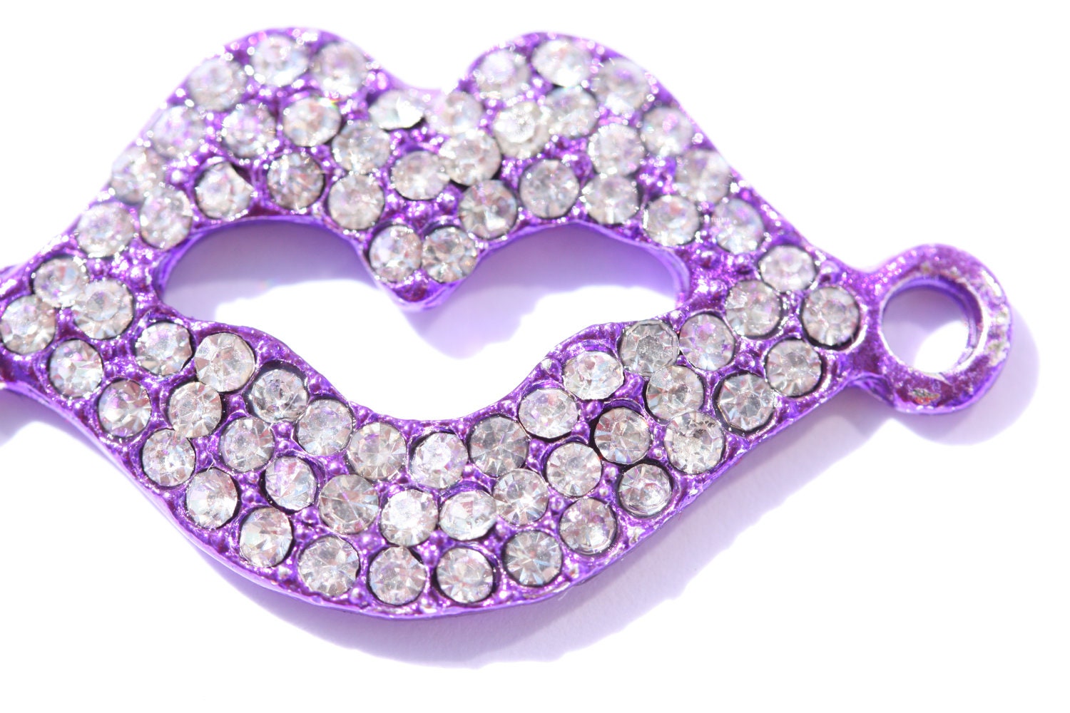 PURPLE Rhinestones Lips Bracelet CONNECTOR