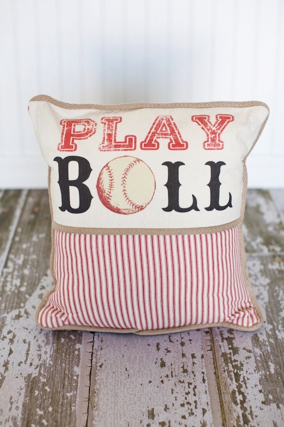 Play Ball Baseball Decorative Pillow Cover