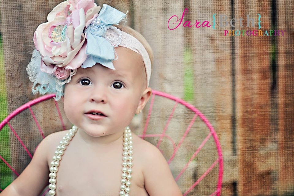 Mademoiselle Shabby Chic Bow Headband