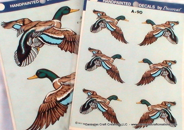 Mallard Duck Vintage Decals by Decorcal - 2 packages