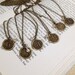 Wax Seal Initial Necklace with Vintage Teardrop - Antique Brass - Custom - Your Choice of Length