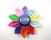Girl Scouts Hair Bow - Daisy Scouts Hair Clip - Daisy Girl Scouts - Flower Hair Clip - Rainbow Hair Bow