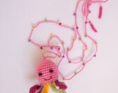 Squidgy Necklace 1pcs - Pink Octopus tNecklace with colorful tentacles and beady eyes Of  Mice & Men - rainbow squidgy