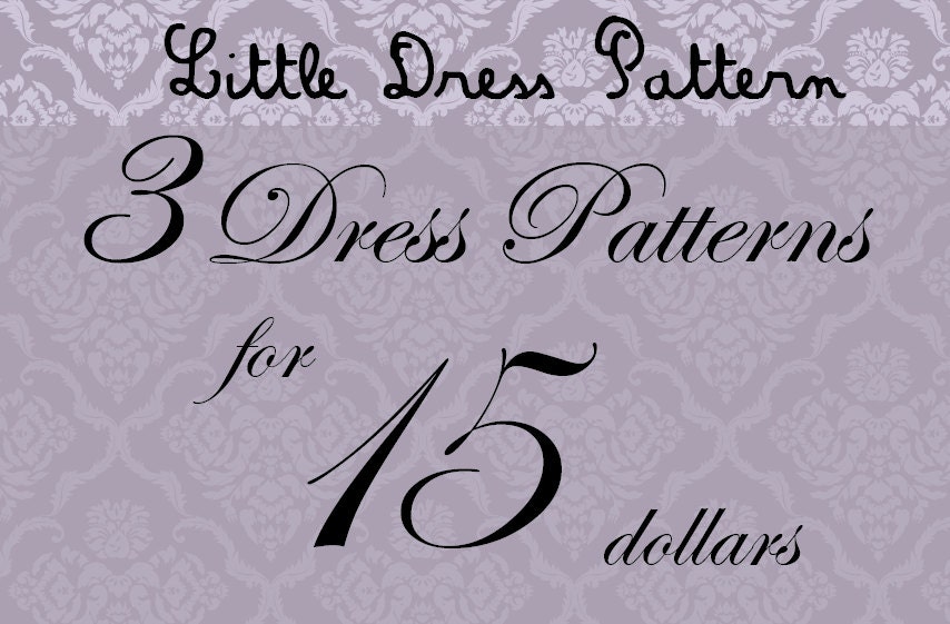 Great Deal - Buy 3 PDF Kids Dress Pattens for 15 Dollars