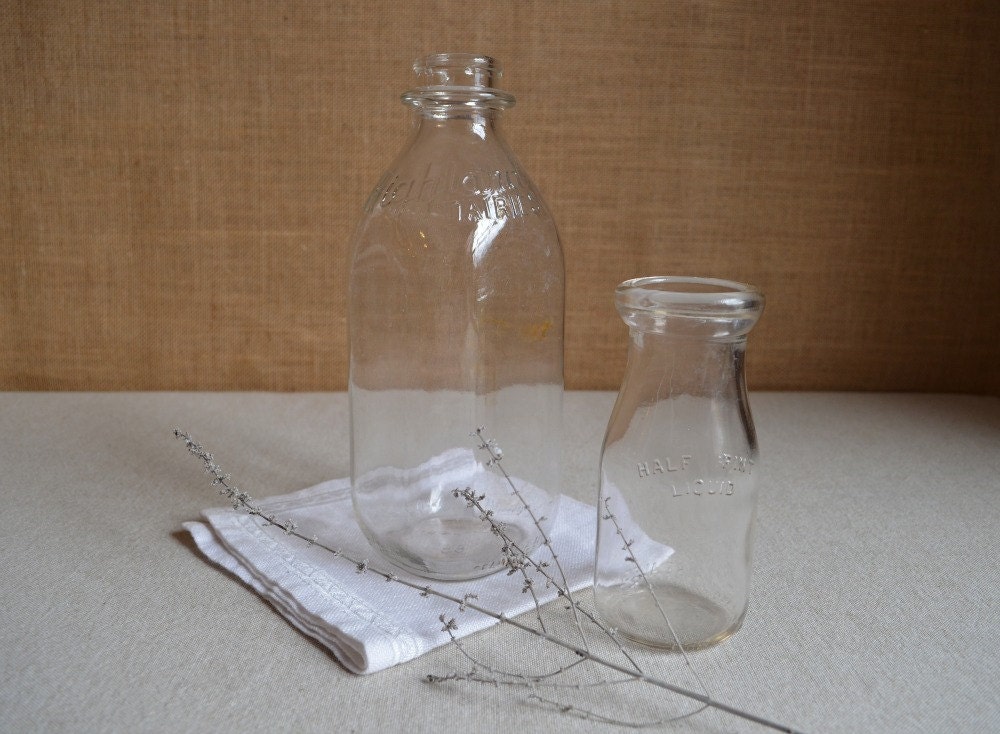 vintage Highlands Dairies and Sunny Slope Dairy bottle pair