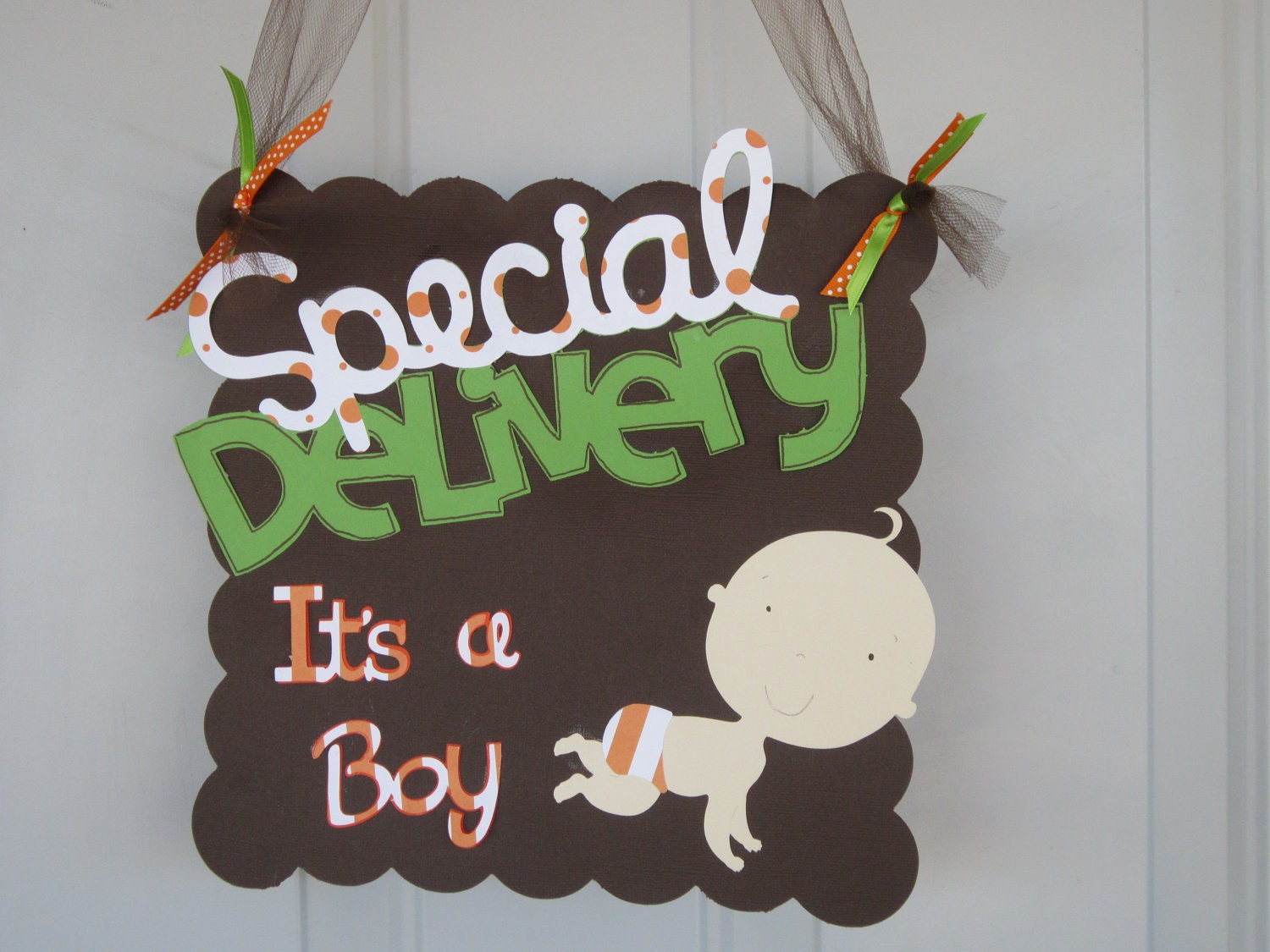 Baby Shower Door Hanger " Special Delivery " Il_570xn