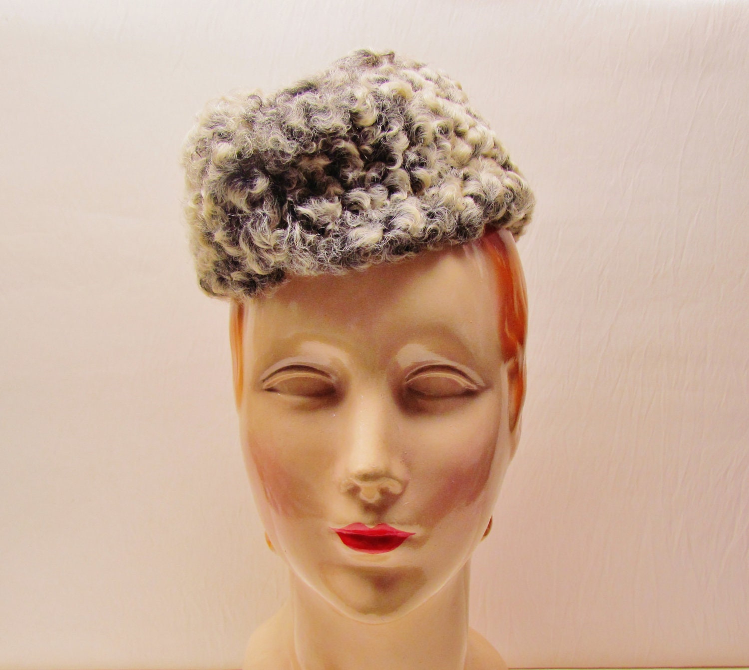 Vintage Persian lamb hat - 1930's high-fashion hat