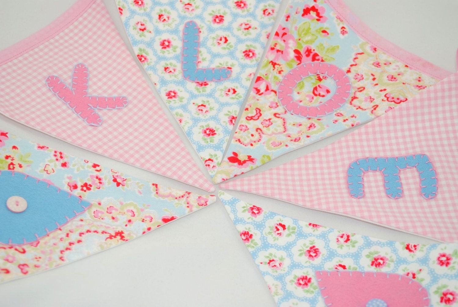 Personalised Bunting - Cath Kidston Florals - Gorgeous bespoke hand appliqued bunting CUSTOM MADE just for you