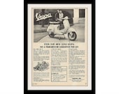VESPA Scooter Moped 1964 Photo Ad, Vintage Advertising Wall Decor Print