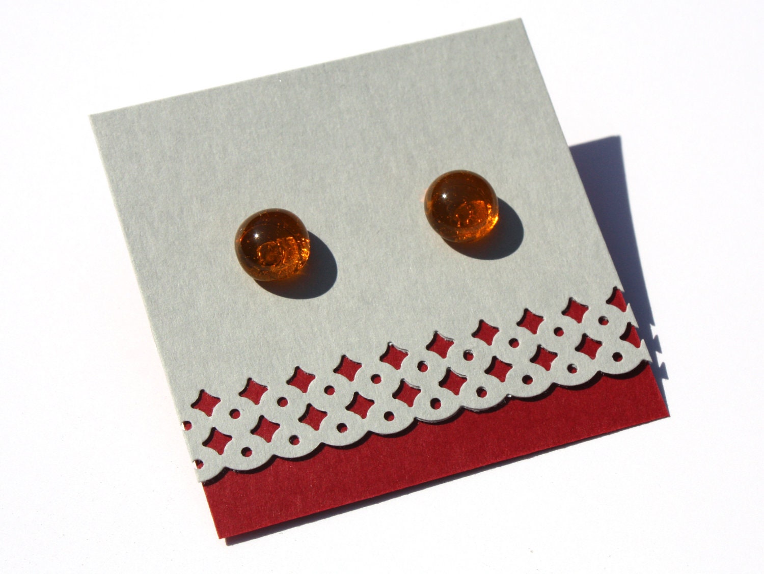Eco-Friendly, Hypo-Allergenic Glass Earrings, Tangerine Orange Glass