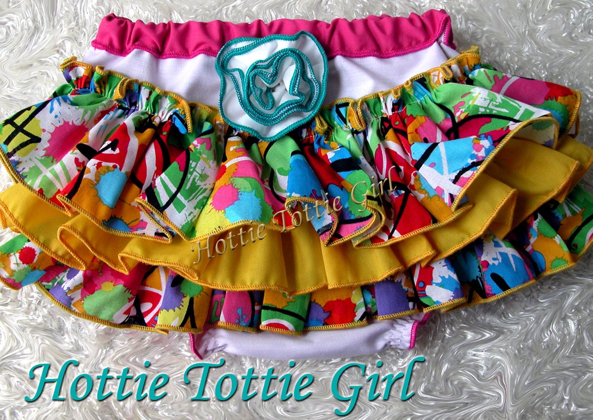 Ruffle Diaper Cover 1st Birthday multiple colors / handmade flower Ruffled Bloomers and Sweet N Sassy Ruffle Pants 6077