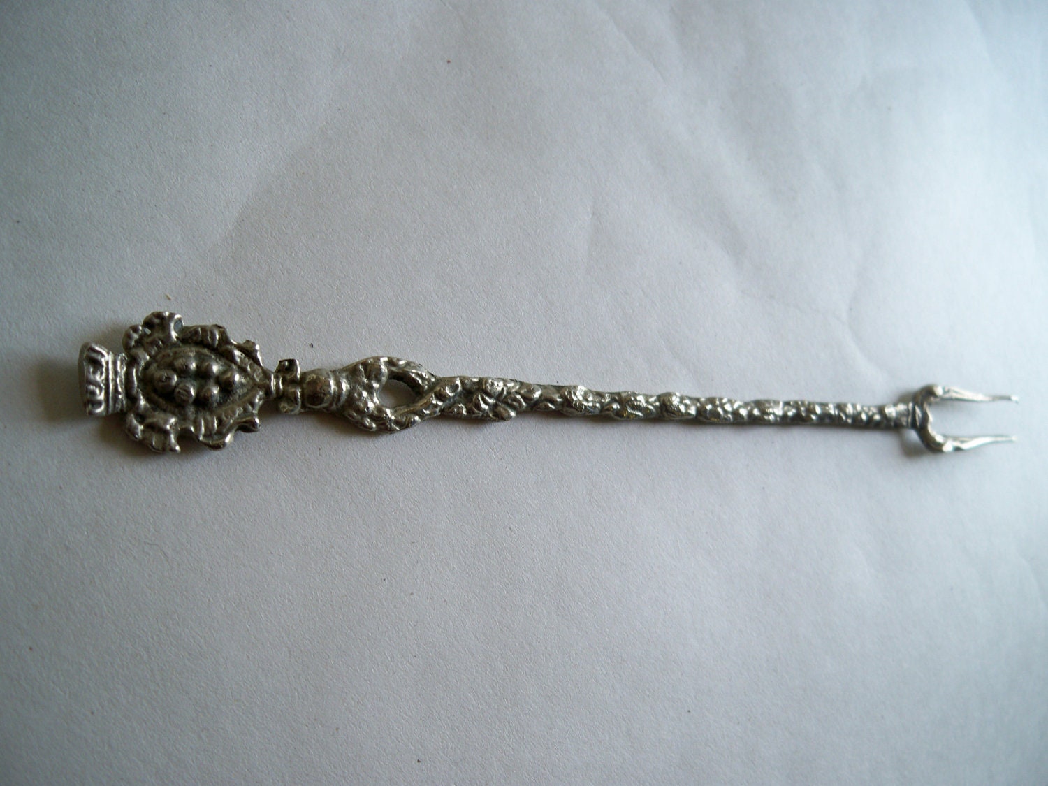 Vintage Silver Metal Pickle Fork