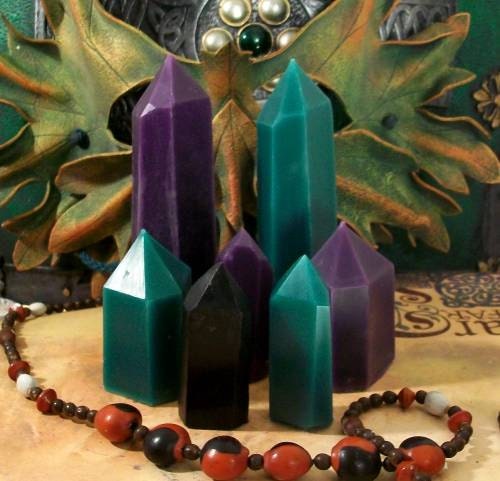 Crystal Shaped Beeswax Candles Set of 3 Your Choice Of Color