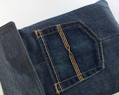 iPad Sleeve, Made out of Jeans, Upcycled, Netbook Cover, Mini Laptop Case