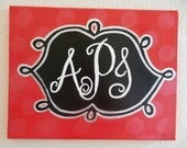 Three Letter Monogram Canvas