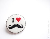 SALE - I love Mustache pin