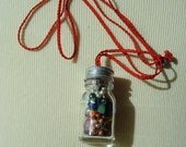 Handmade Lucky charm little bottle  necklace just seen in VOGUE