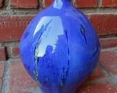 Indigo Blue with Small Yellow Accents Bud Vase