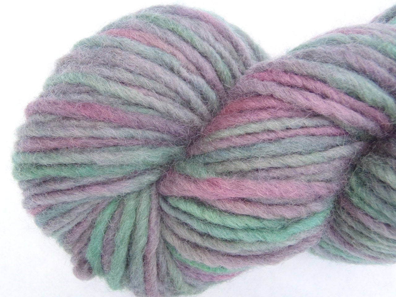 Sale Hand dyed bulky wool yarn, teal and purple in "Squid Ink"