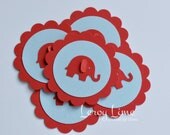 Elephant Party Favor Tags - Elephant Birthday, Baby Shower, Favor Tags