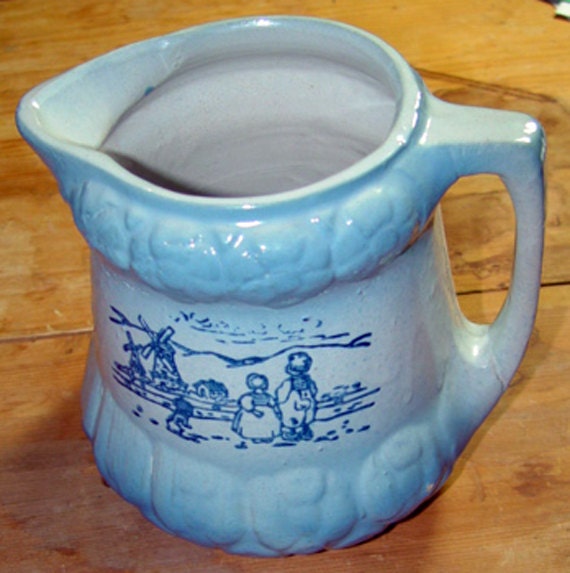 Antique Delft salt pitcher, very old primitive. New Year Sale
