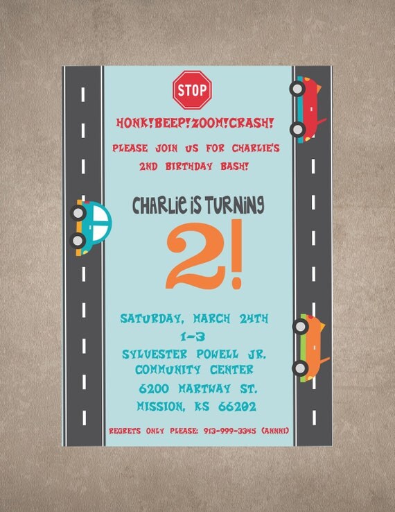 Car Birthday Invite-Print your own Il_570xn