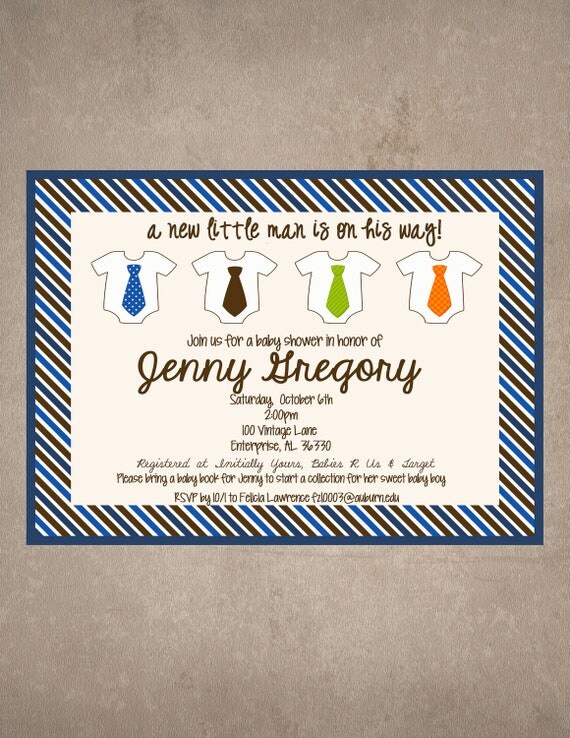 Bowtie baby Shower Invite-Print your own Il_570xn