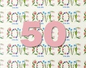 50 pieces - Vintage unused 1982 20 cent floral LOVE stamps - great for wedding invitations or craft projects